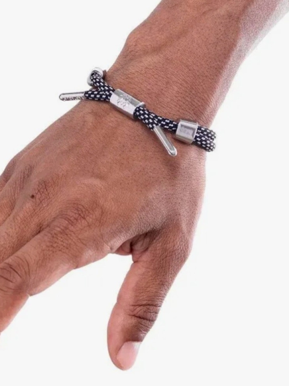 Rastaclast Black & White Knotted Rope Bracelet